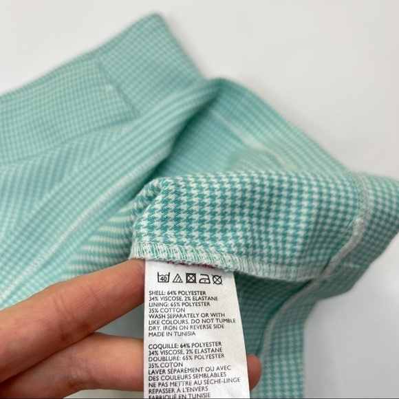 Urban Outfitters Mint Green White Houndstooth Printed Mini Skirt - Picture 4 of 5